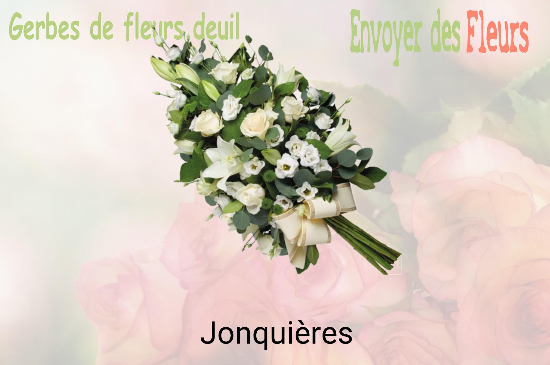 Gerbe de fleurs de deuil livrée à Jonquières